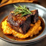 Apple Cider Braised Short Ribs with Rosemary Mashed Sweet Potatoes