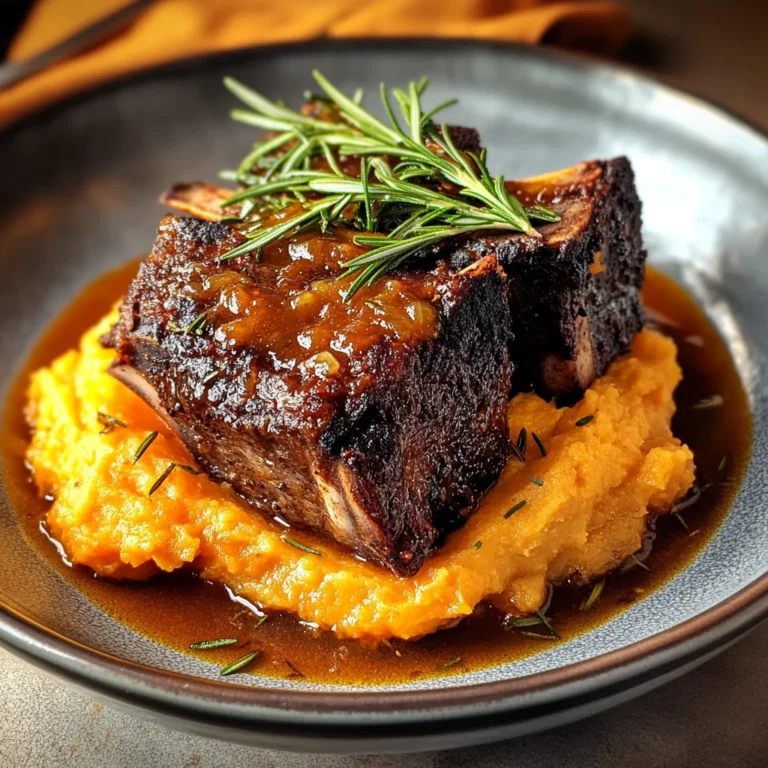 Apple Cider Braised Short Ribs with Rosemary Mashed Sweet Potatoes