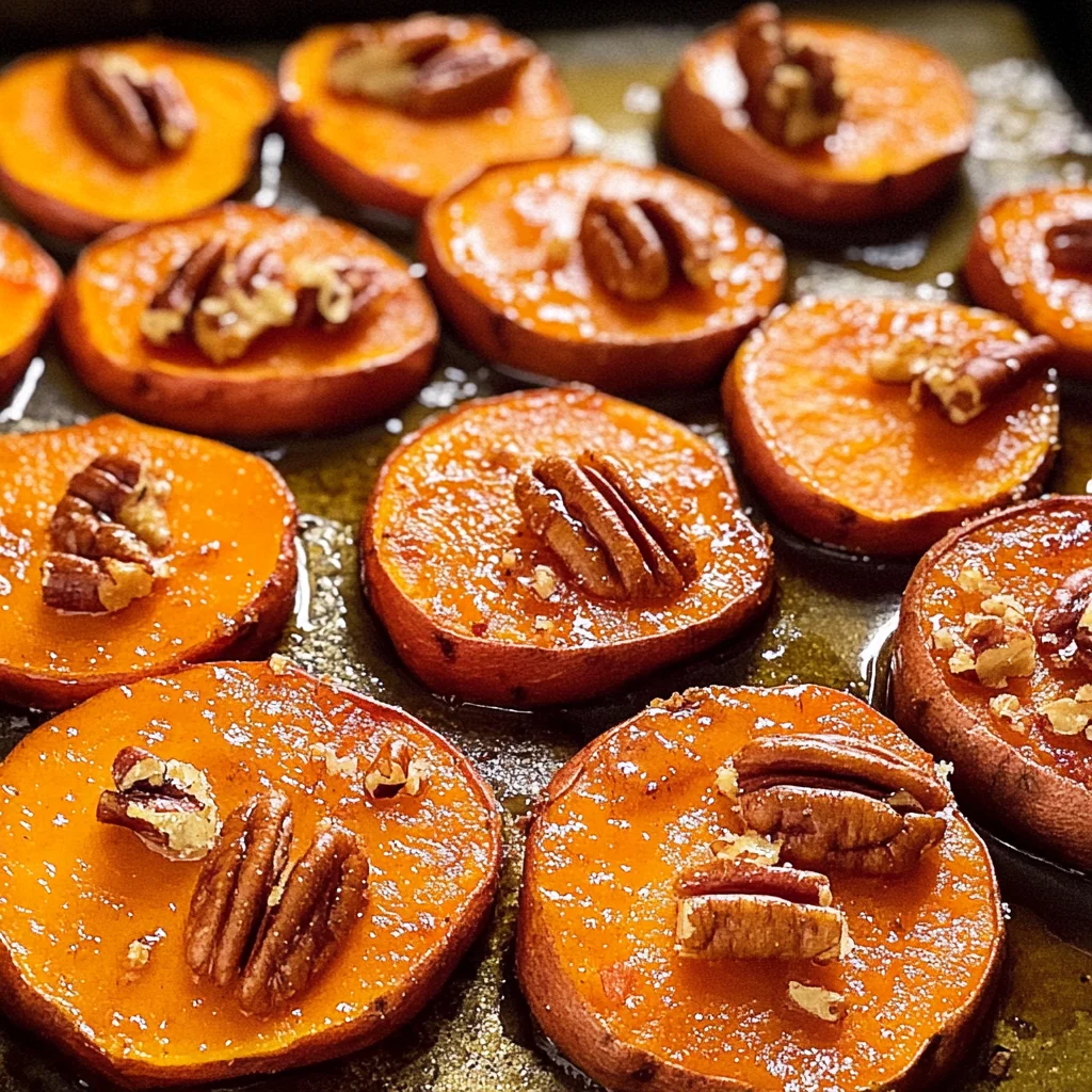 Maple Pecan Roasted Sweet Potato Slices