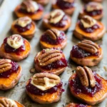 Sweet Potato Bites with Cranberry Sauce and Brie