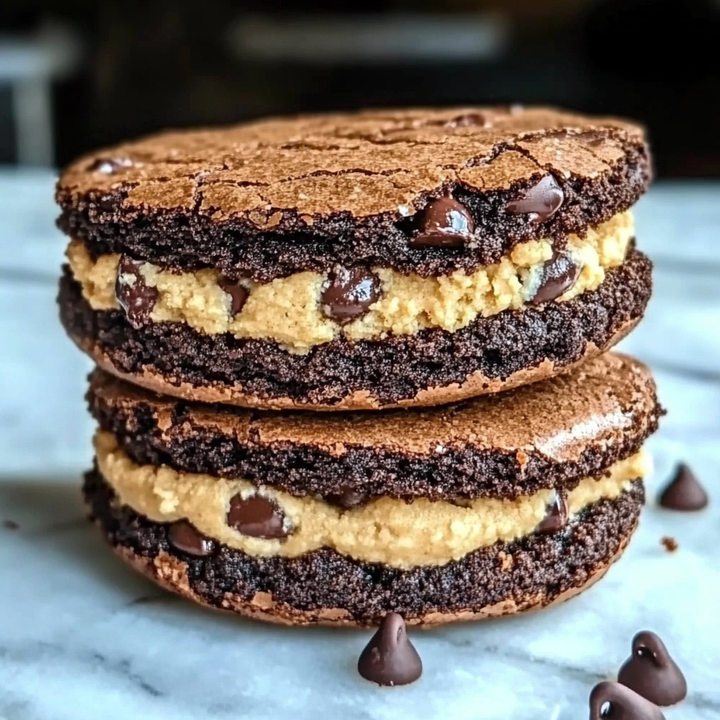 Brownie Cookie Dough Sandwich Cookies: An Amazing Ultimate 7-Layer Dessert Delight