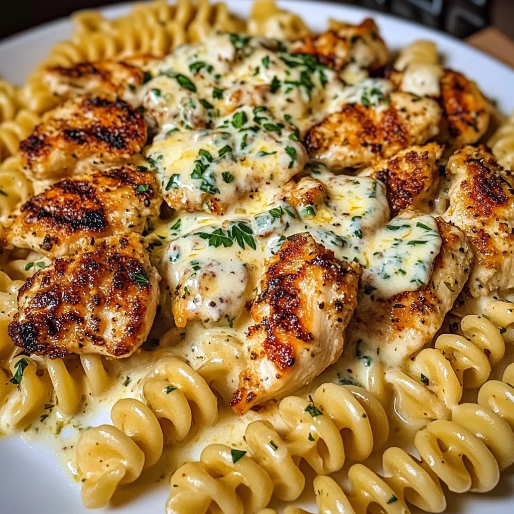 Cheesy Garlic Chicken Rotini in Cajun Cream Sauce