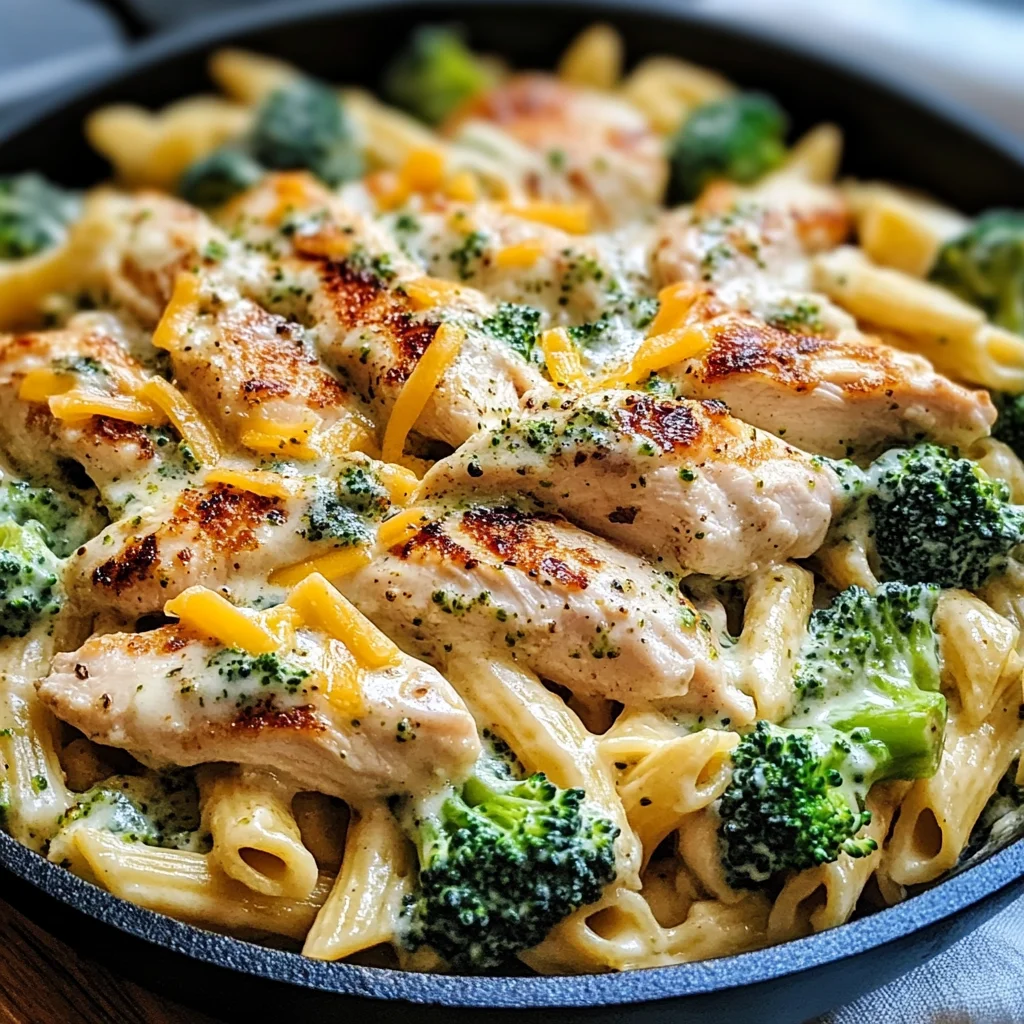 Cheesy Ranch Chicken and Broccoli Pasta Skillet