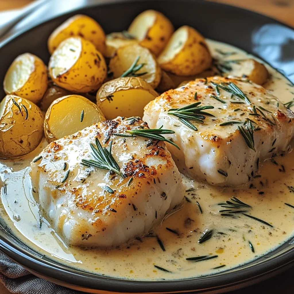 Cod & Potatoes in Rosemary Cream Sauce