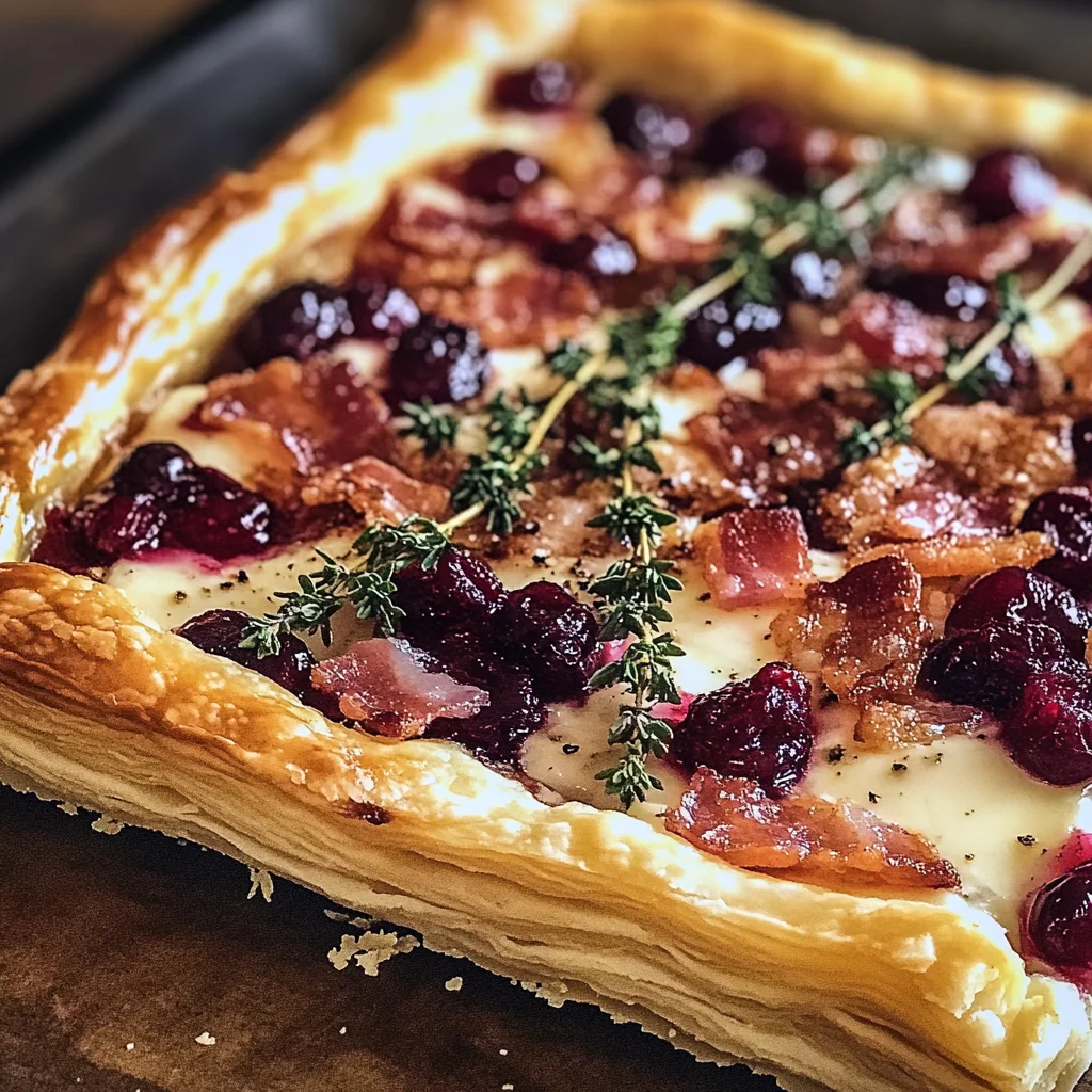 Cranberry Brie Tart with Pancetta & Thyme