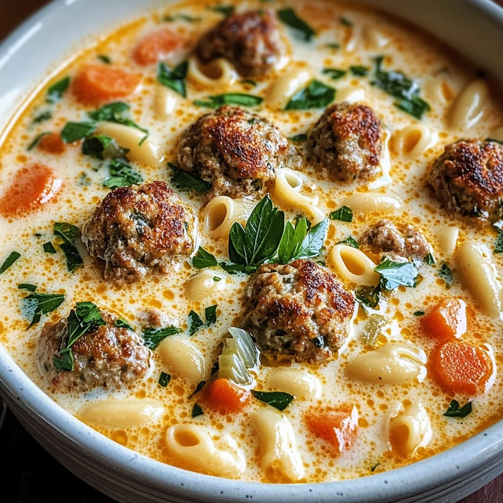 Creamy Italian Meatball Soup