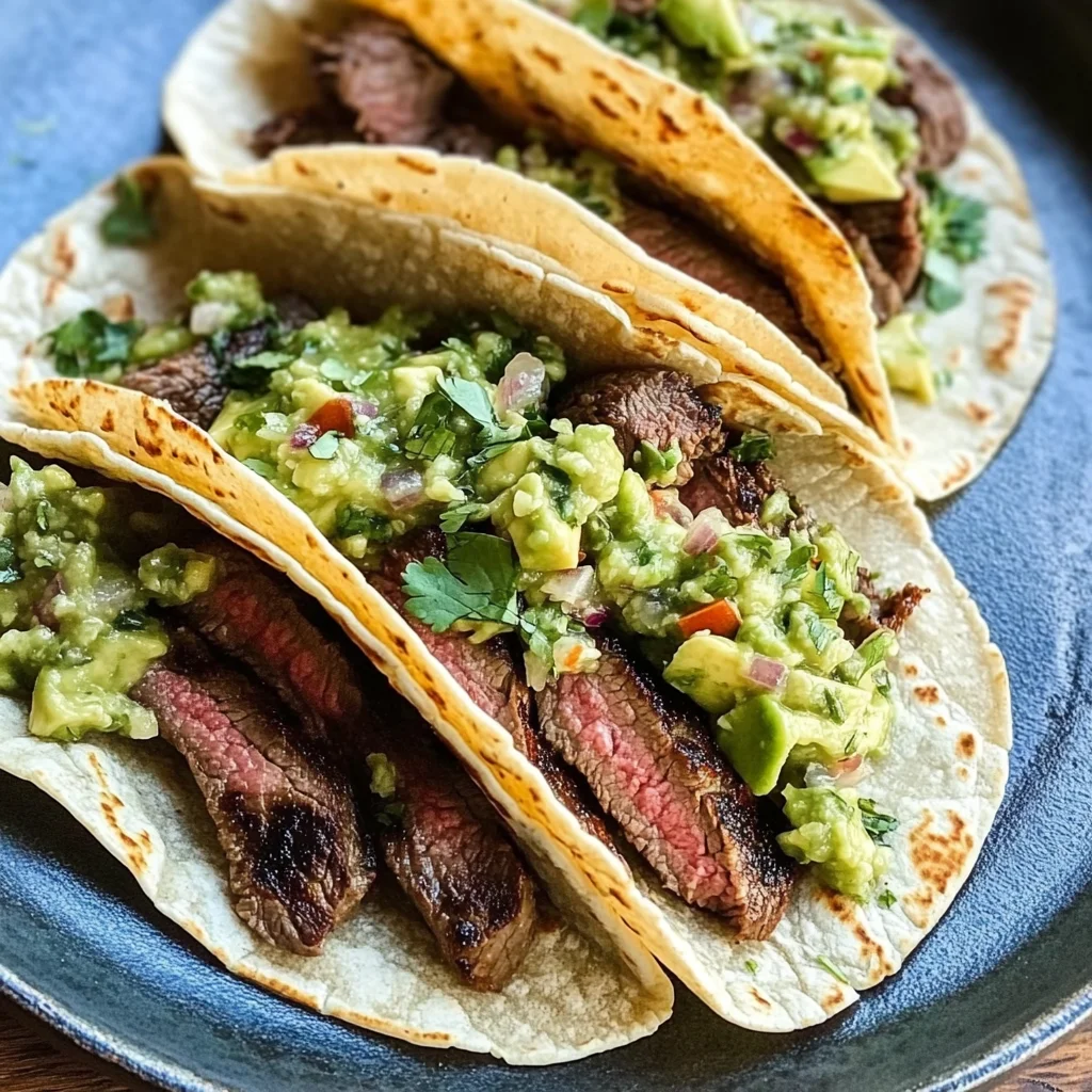 Grilled Steak Tacos with Avocado Salsa