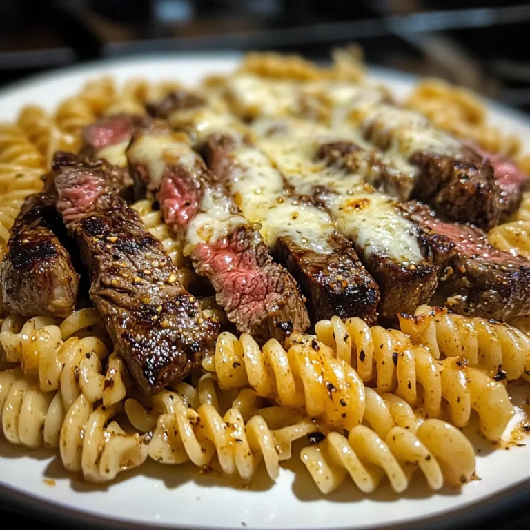 Spicy Garlic Butter Steak with Melted Mozzarella Rotini