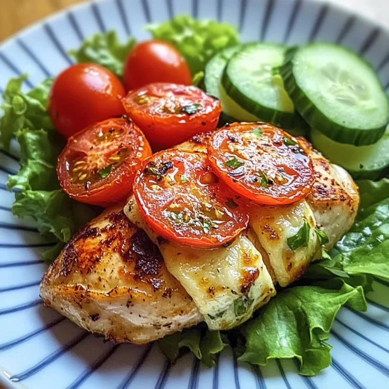 Tomato & Cheese Stuffed Chicken Breast with Cucumber-Tomato Salad